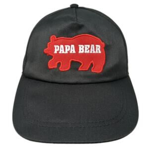 Papa Bear Snapback Hat Black One Size Adjustable Vent Holes Dan Dee